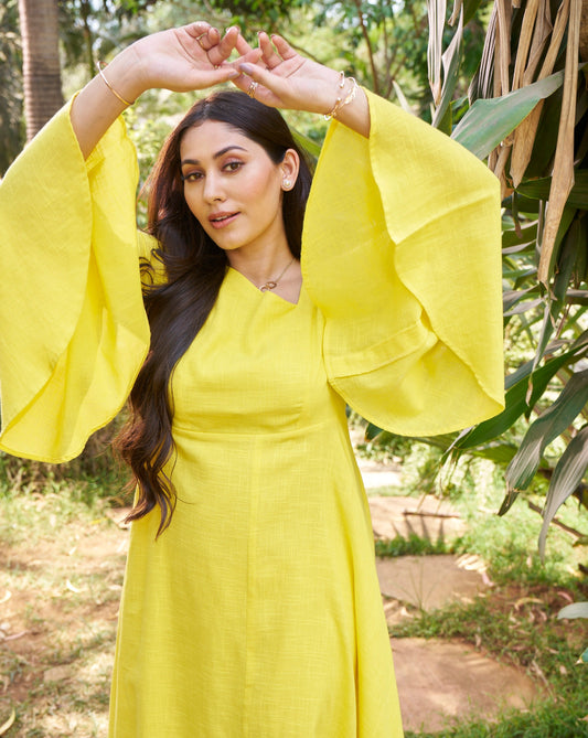 Blue Lemonade Cotton Long Dress