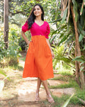 Pink Tango Cotton Midi Dress