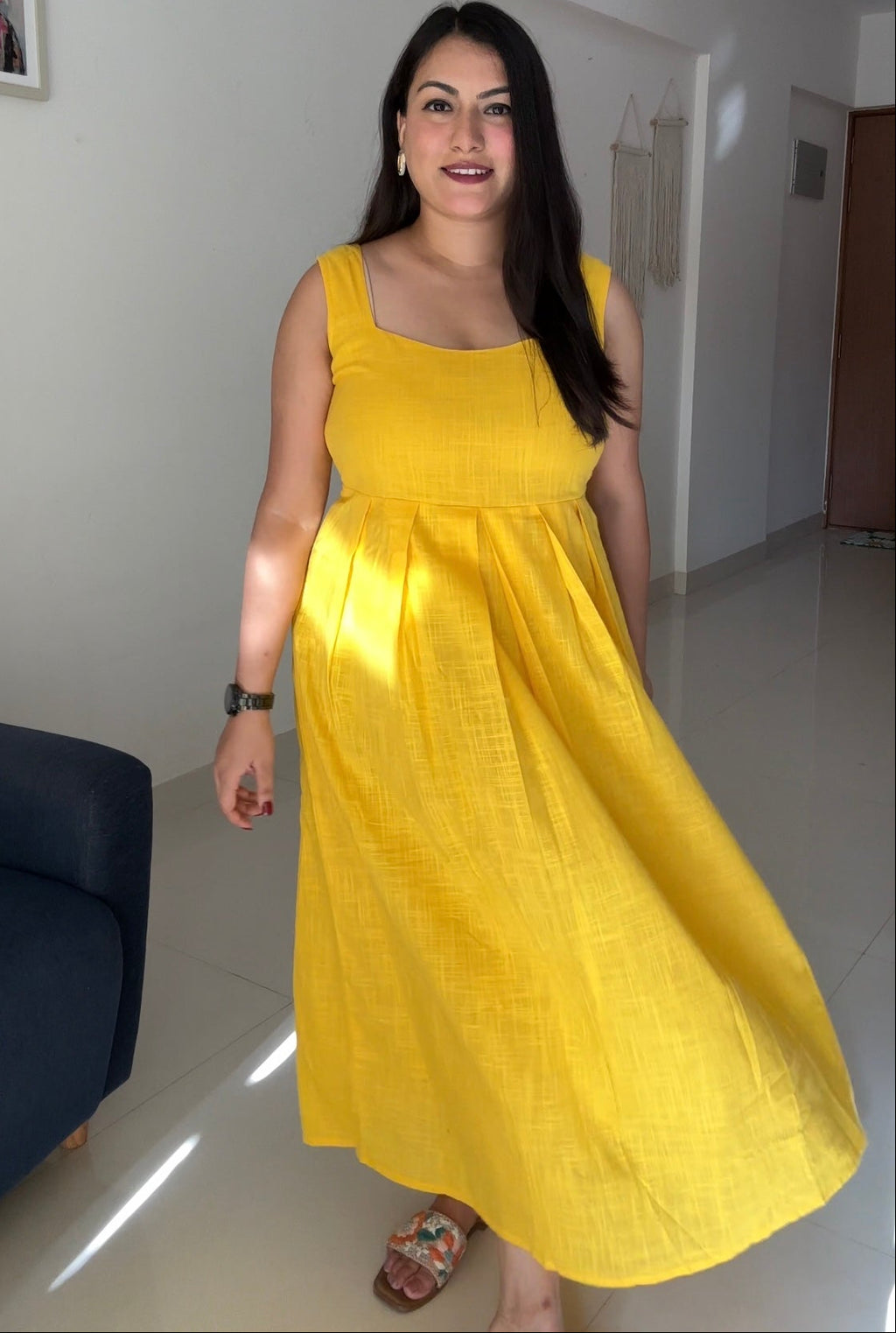 Yellow Bliss Linen Dress