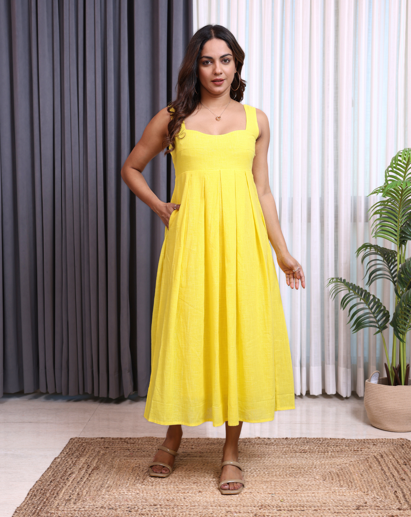 Yellow Bliss Linen Dress – Label nayshas