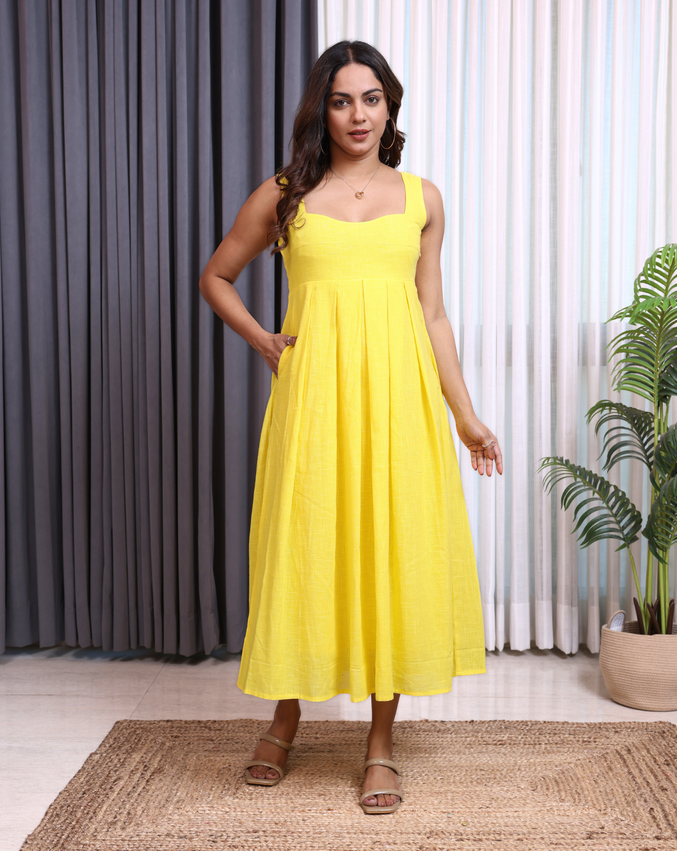 Yellow Bliss Linen Dress