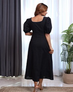 Slate Linen Long Dress