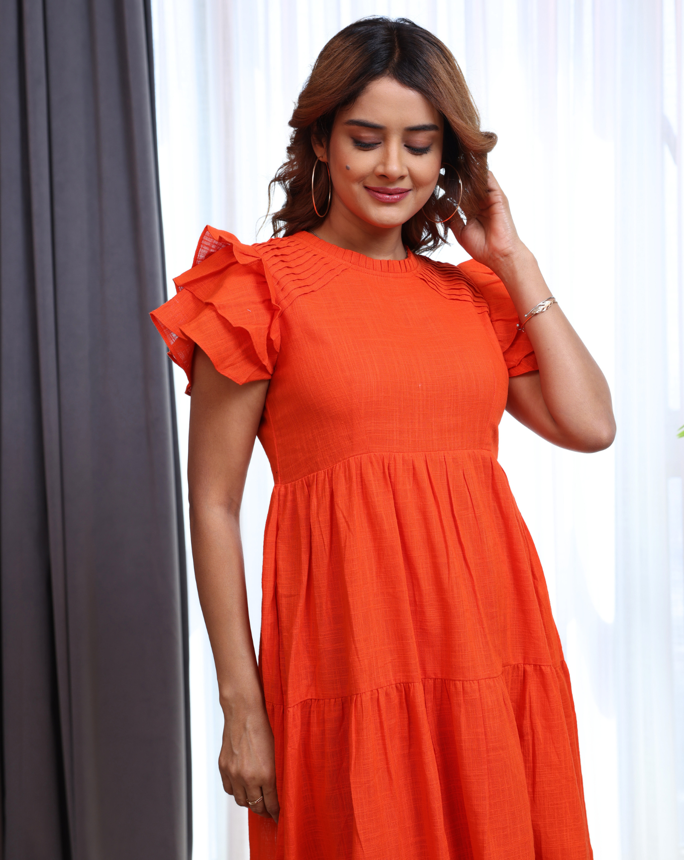 Saffron Linen Midi Dress