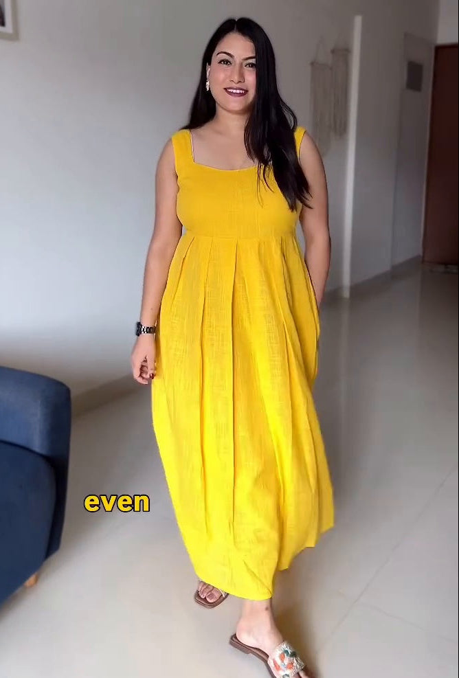 Yellow Bliss Linen Dress
