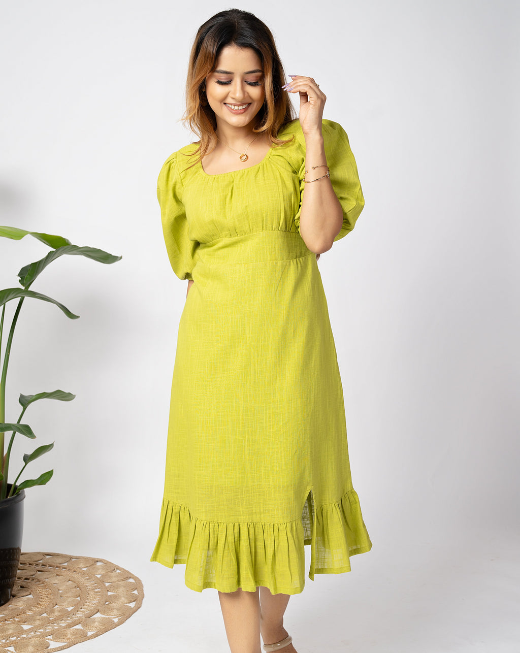 Green Meadow Midi Dress