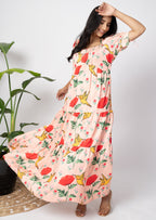Peachy Birdy Long Dress