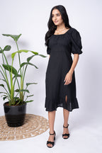 Charcoal Black Midi Dress