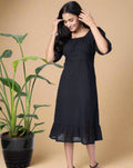 Charcoal Black Midi Dress