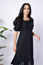 Charcoal Black Midi Dress