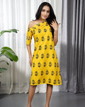 Yellow Pinjra Short Dress